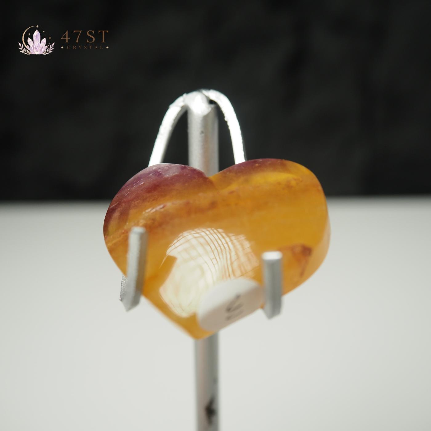 Yellow Fluorite Heart