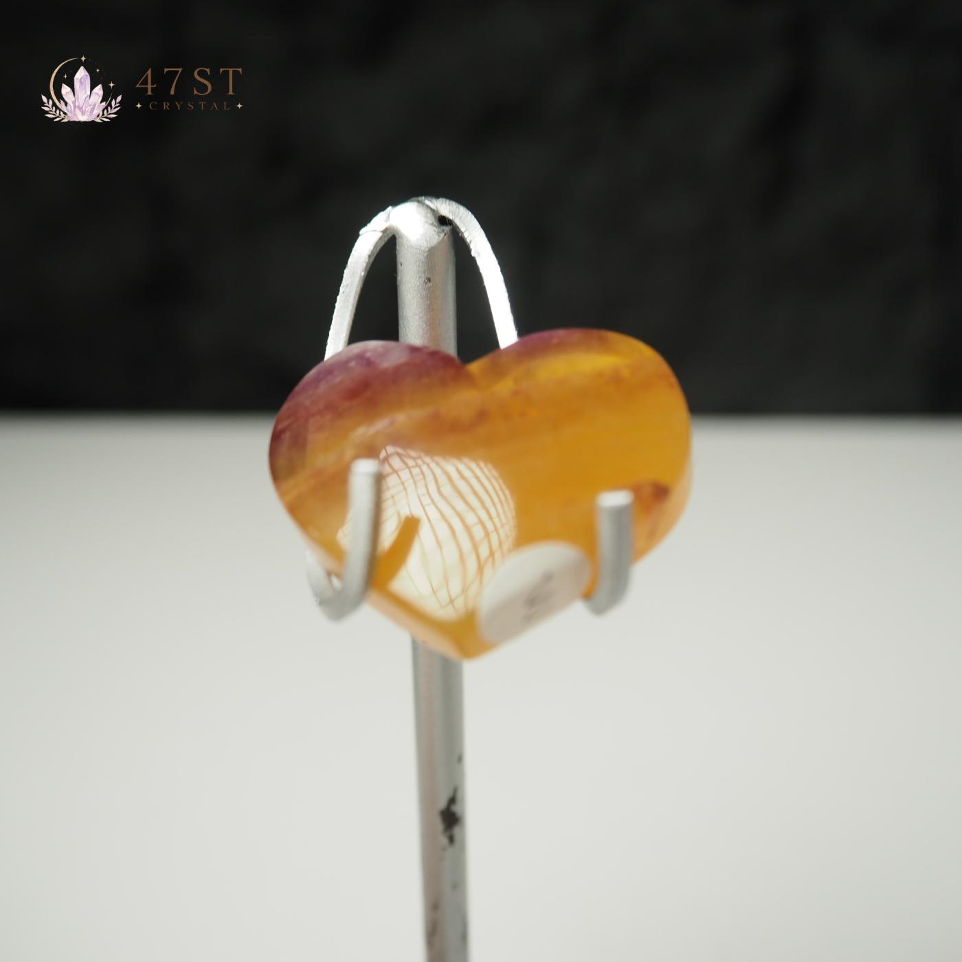 Yellow Fluorite Heart