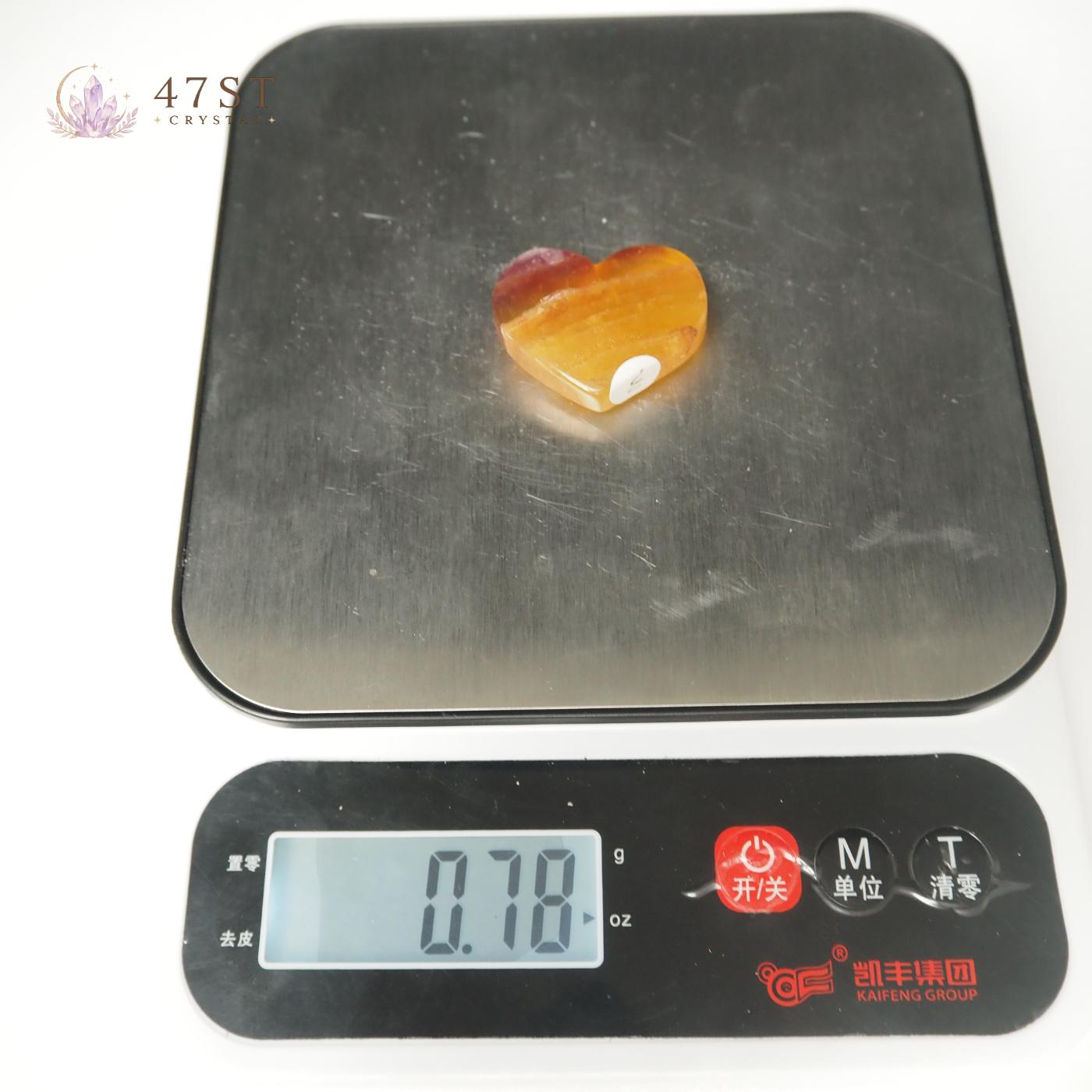 Yellow Fluorite Heart