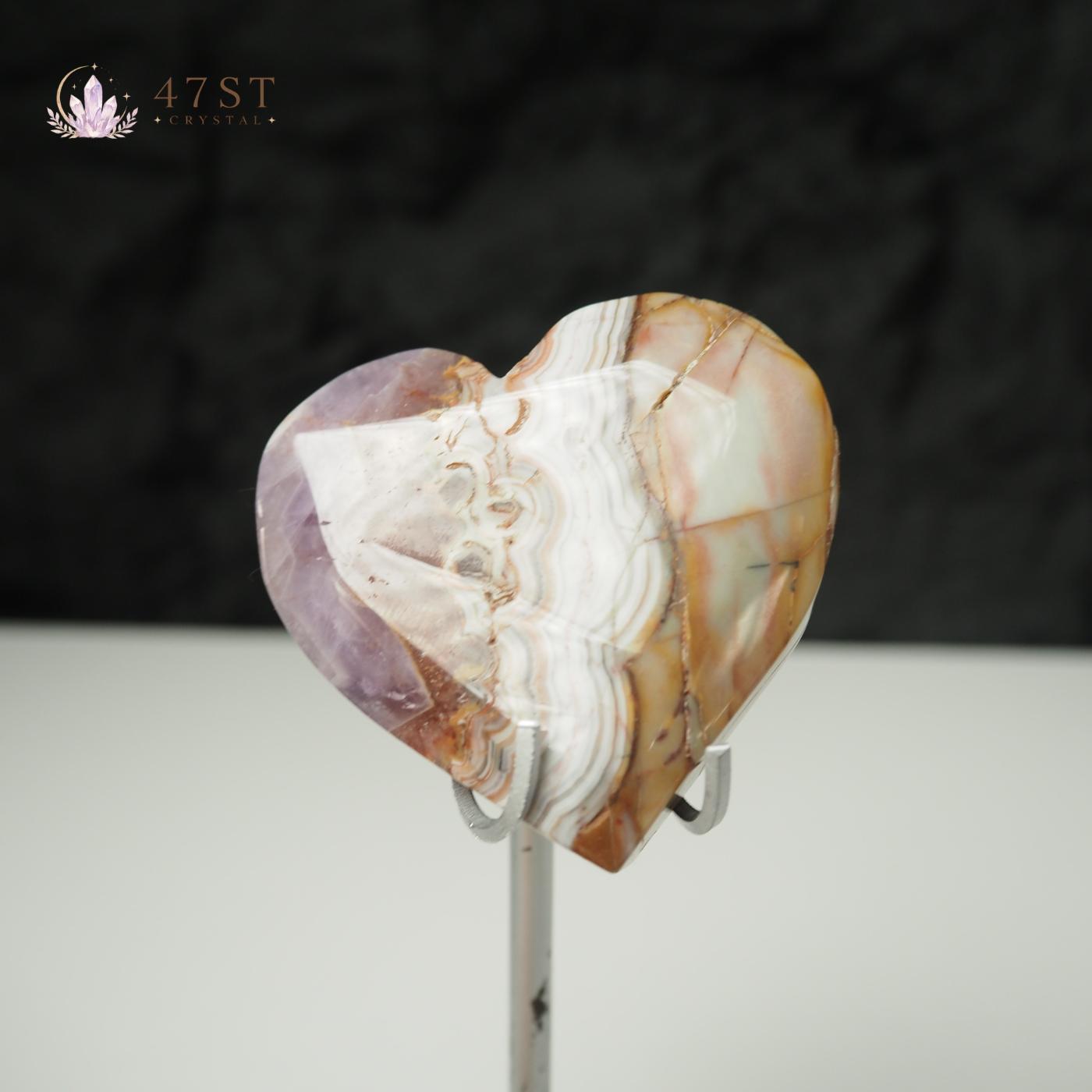 Amethyst Agate Heart