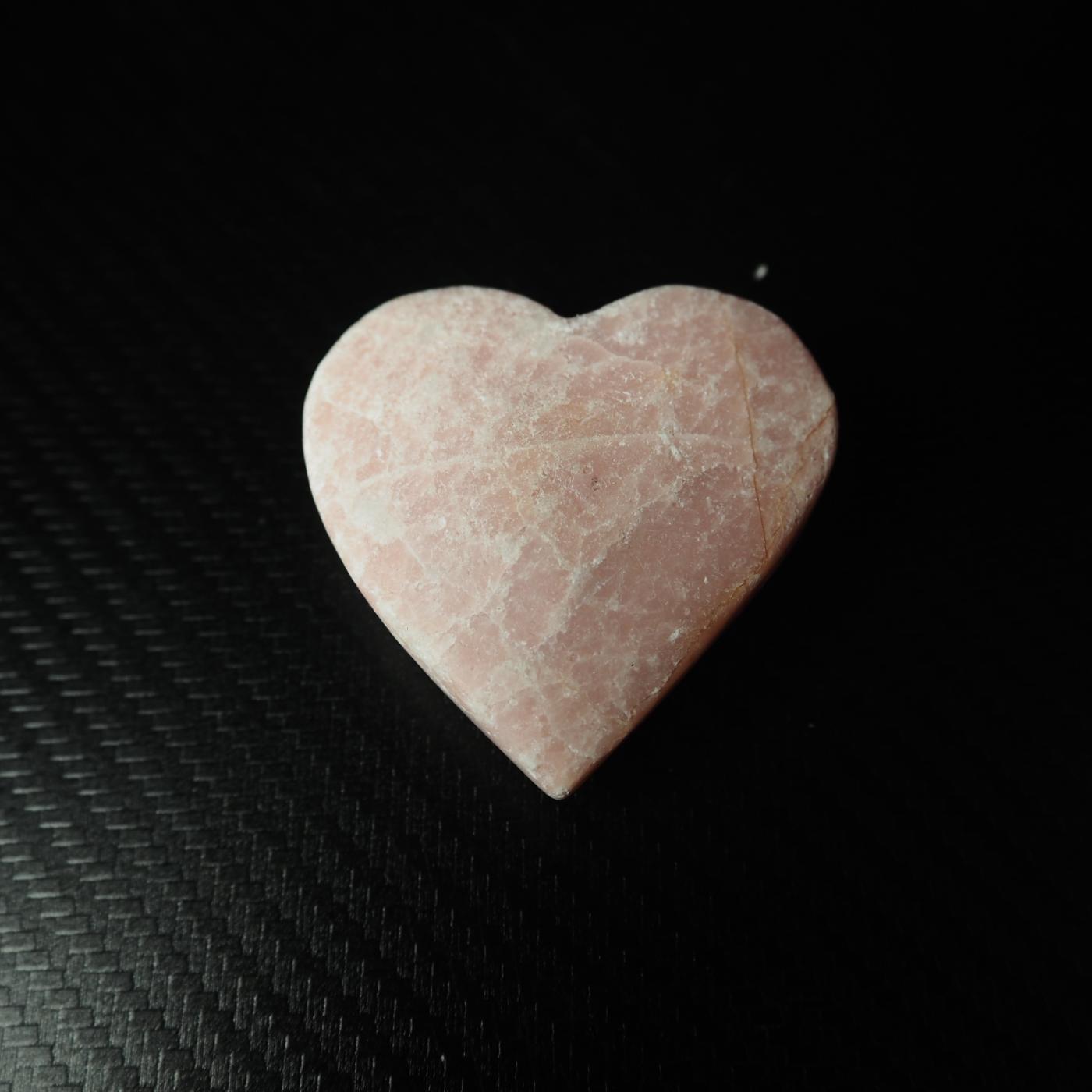 Pink Opal Heart Carving