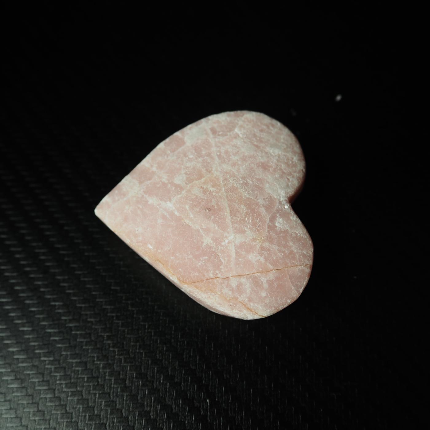 Pink Opal Heart Carving