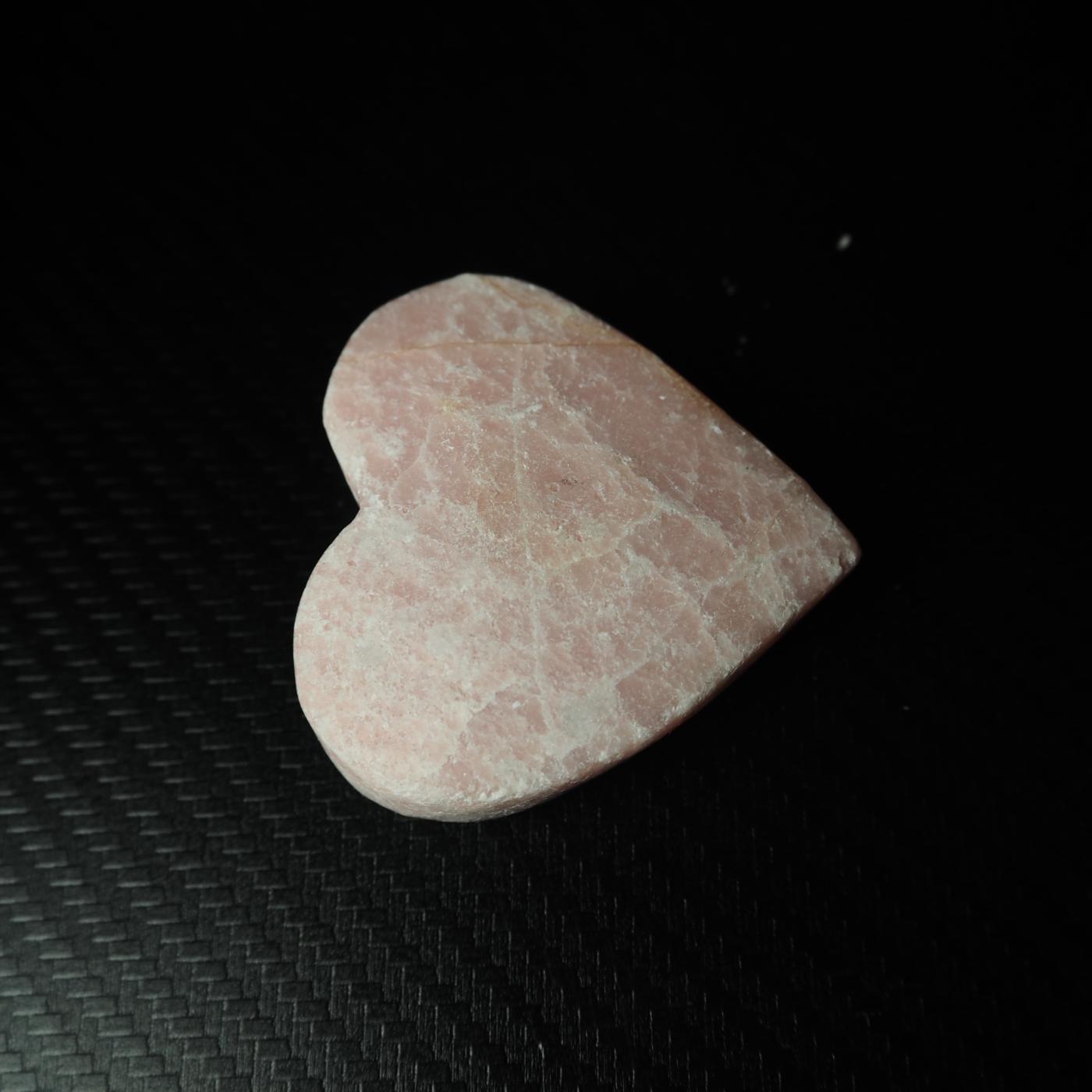 Pink Opal Heart Carving