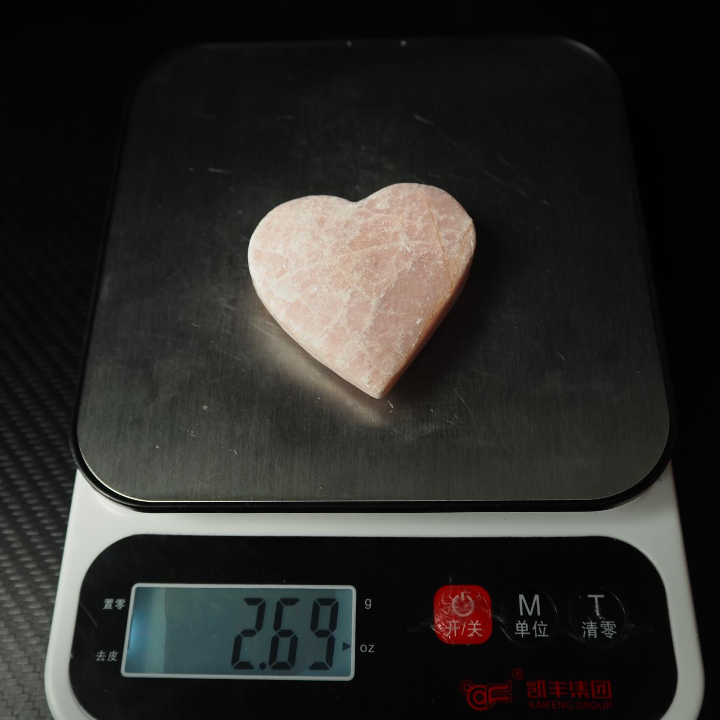 Pink Opal Heart Carving