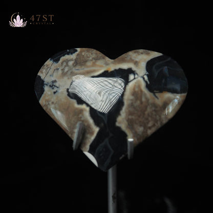 Volcano Agate Heart