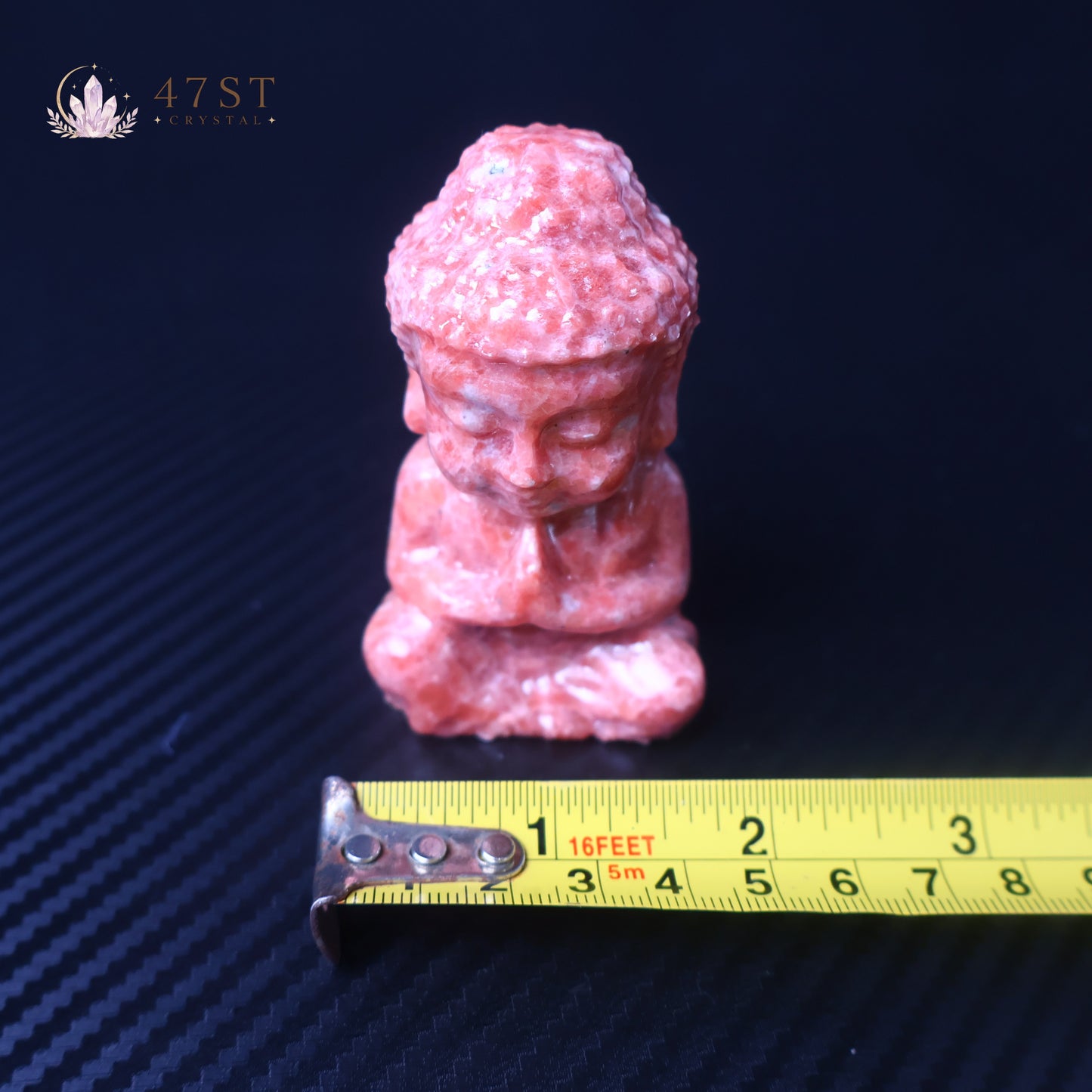 Red Calcite Buddha Carving