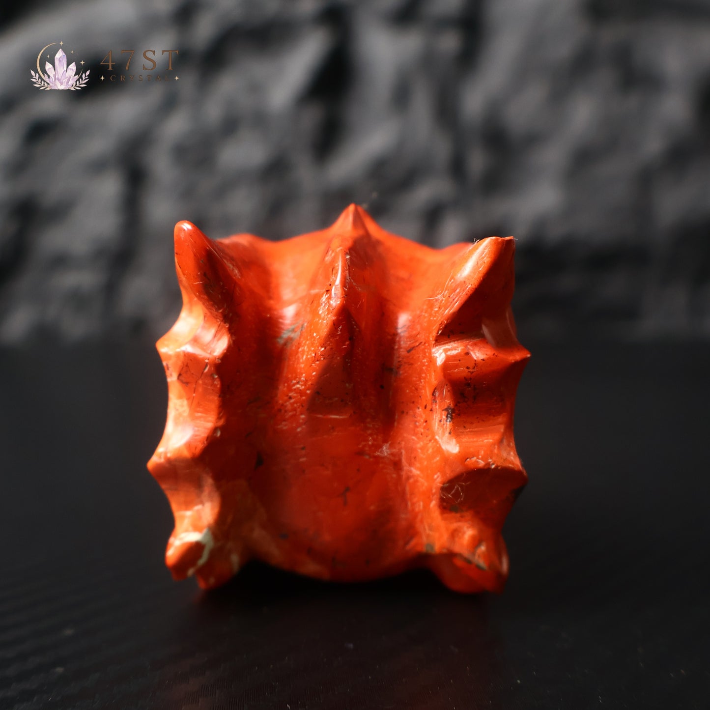 Red Jade Dragon Head Carving