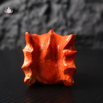Red Jade Dragon Head Carving