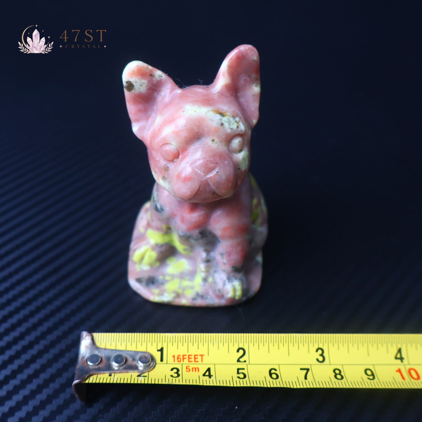 Red Jasper French Bulldog Carving