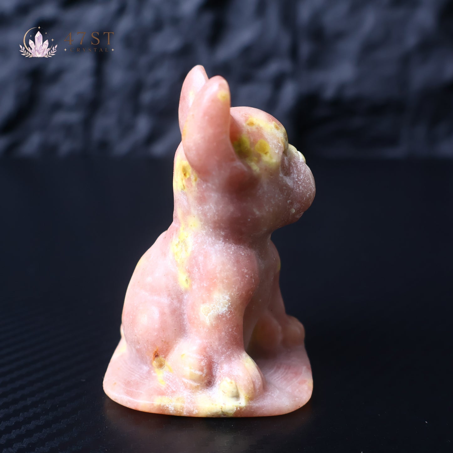 Red Jasper French Bulldog Carving