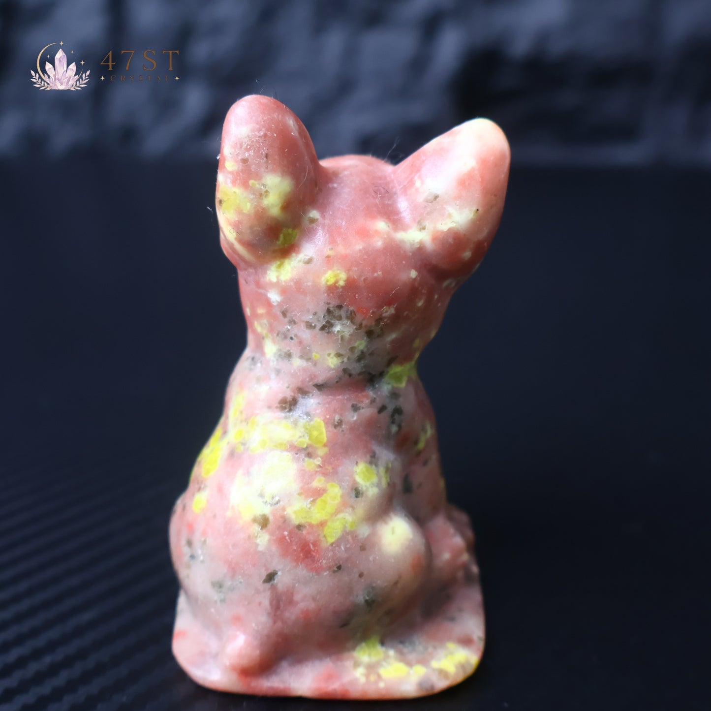 Red Jasper French Bulldog Carving
