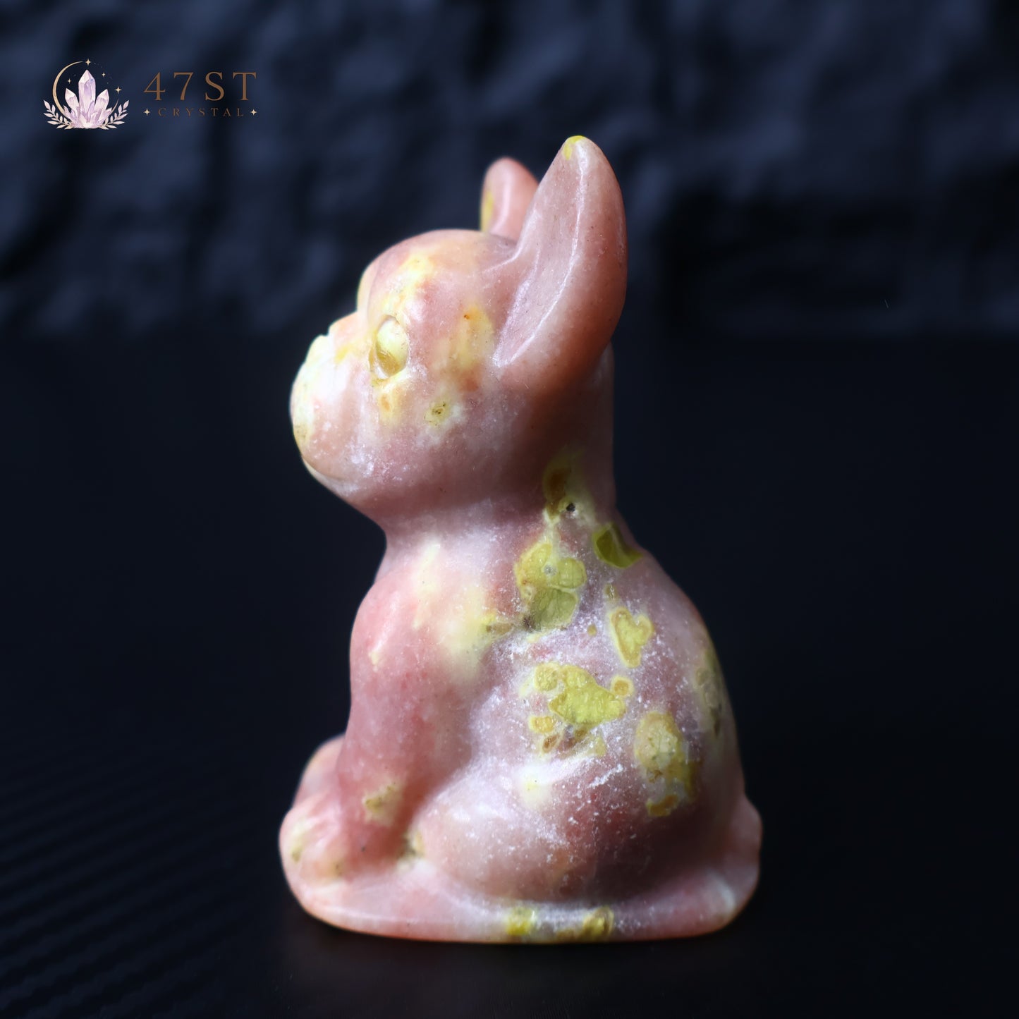 Red Jasper French Bulldog Carving