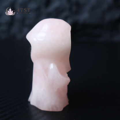 Rose Quartz Plague Doctor Carving