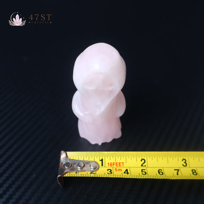 Rose Quartz Plague Doctor Carving