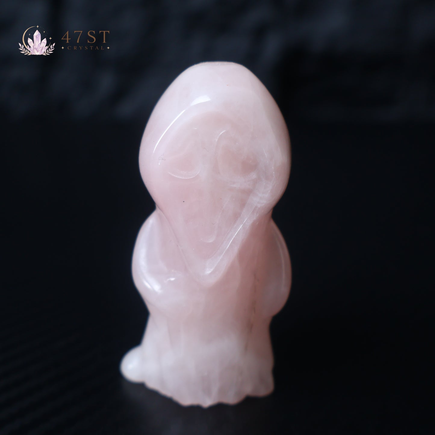 Rose Quartz Plague Doctor Carving