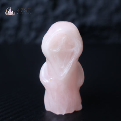 Rose Quartz Plague Doctor Carving