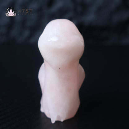 Rose Quartz Plague Doctor Carving