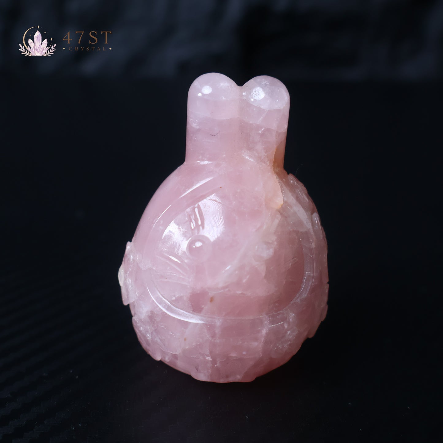 Rose Quartz Rabbit Carving