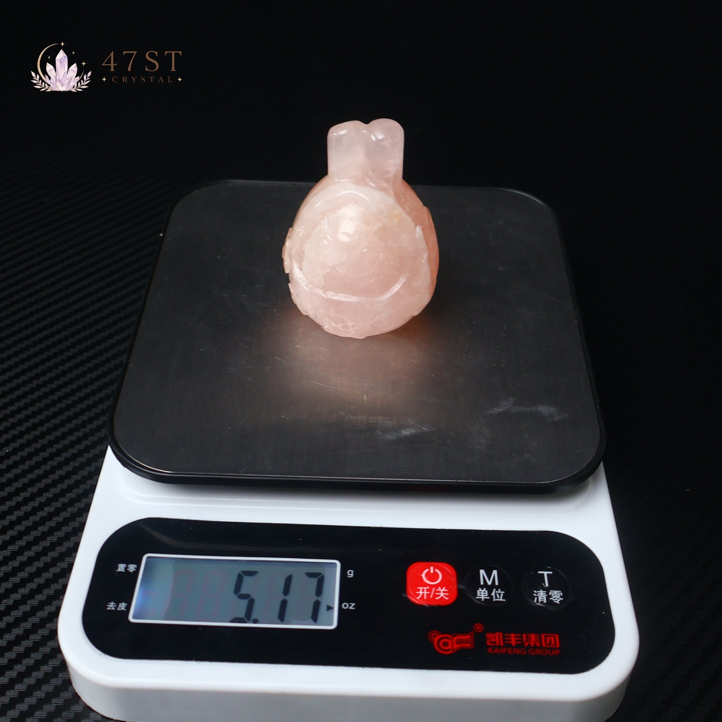 Rose Quartz Rabbit Carving