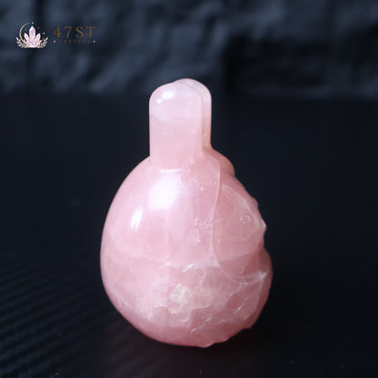 Rose Quartz Rabbit Carving