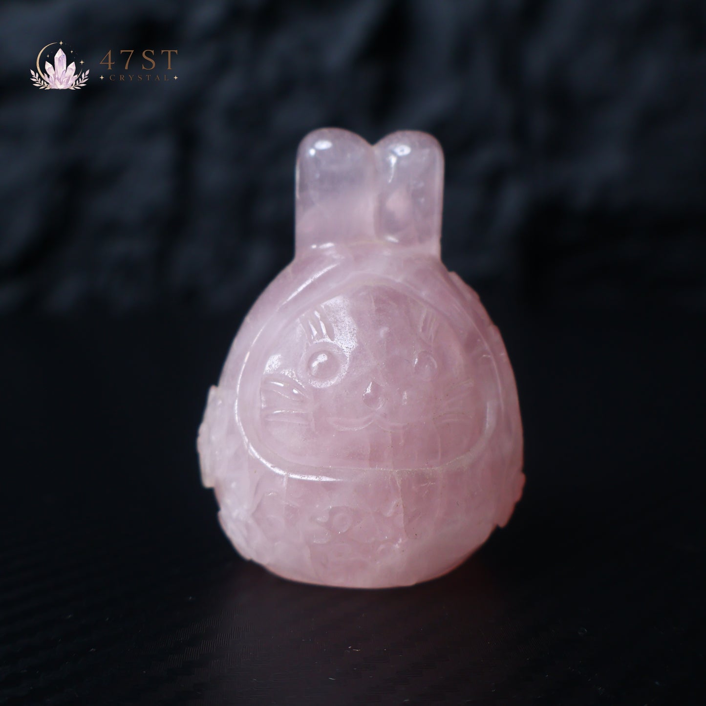 Rose Quartz Rabbit Carving