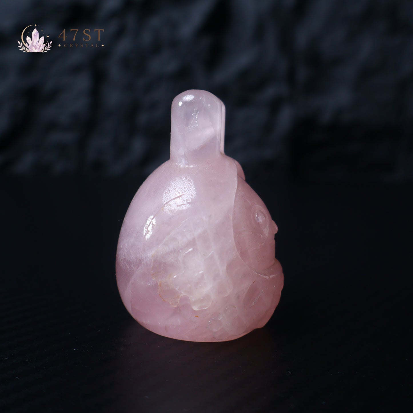 Rose Quartz Rabbit Carving