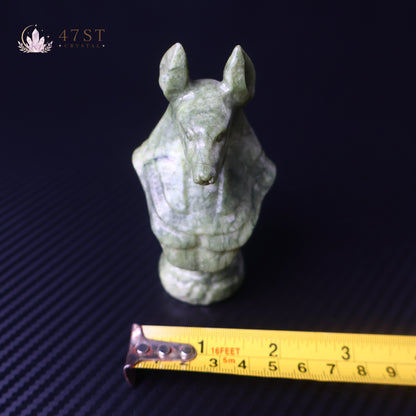 Serpentine Anubis Bust Carving