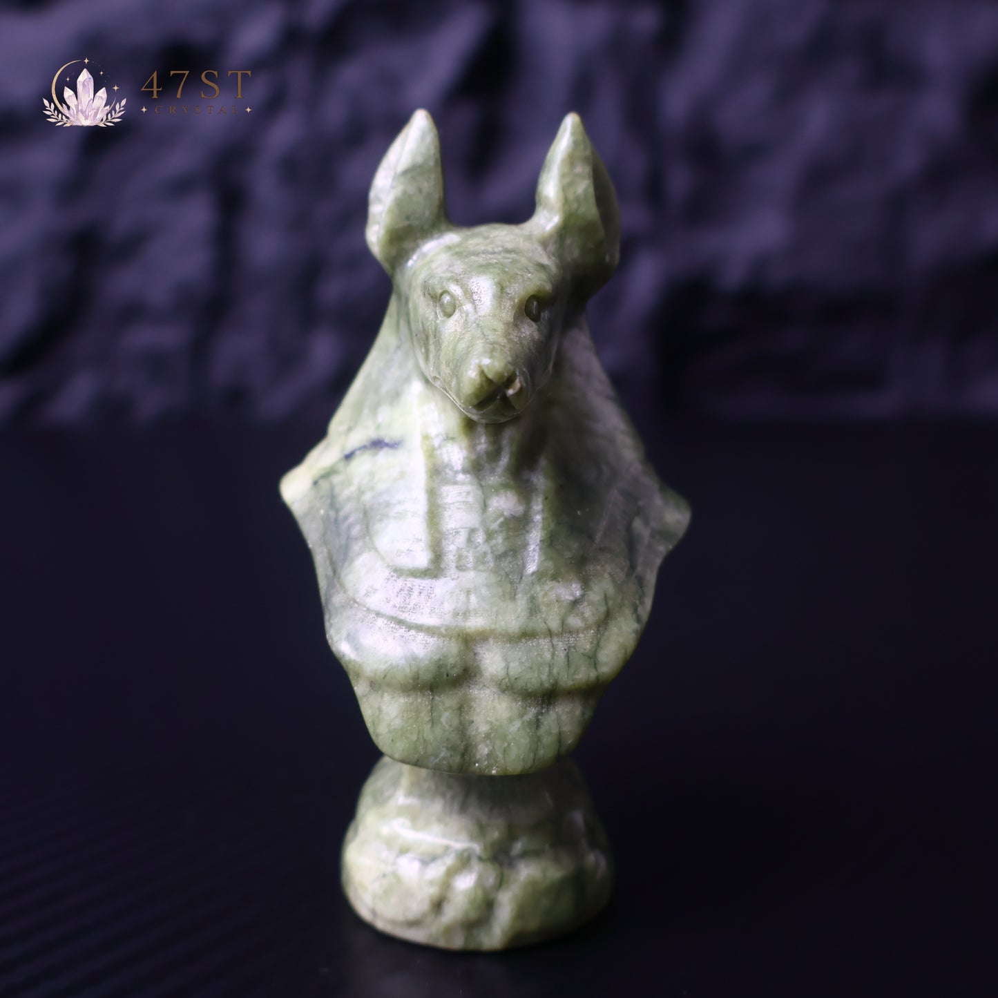 Serpentine Anubis Bust Carving