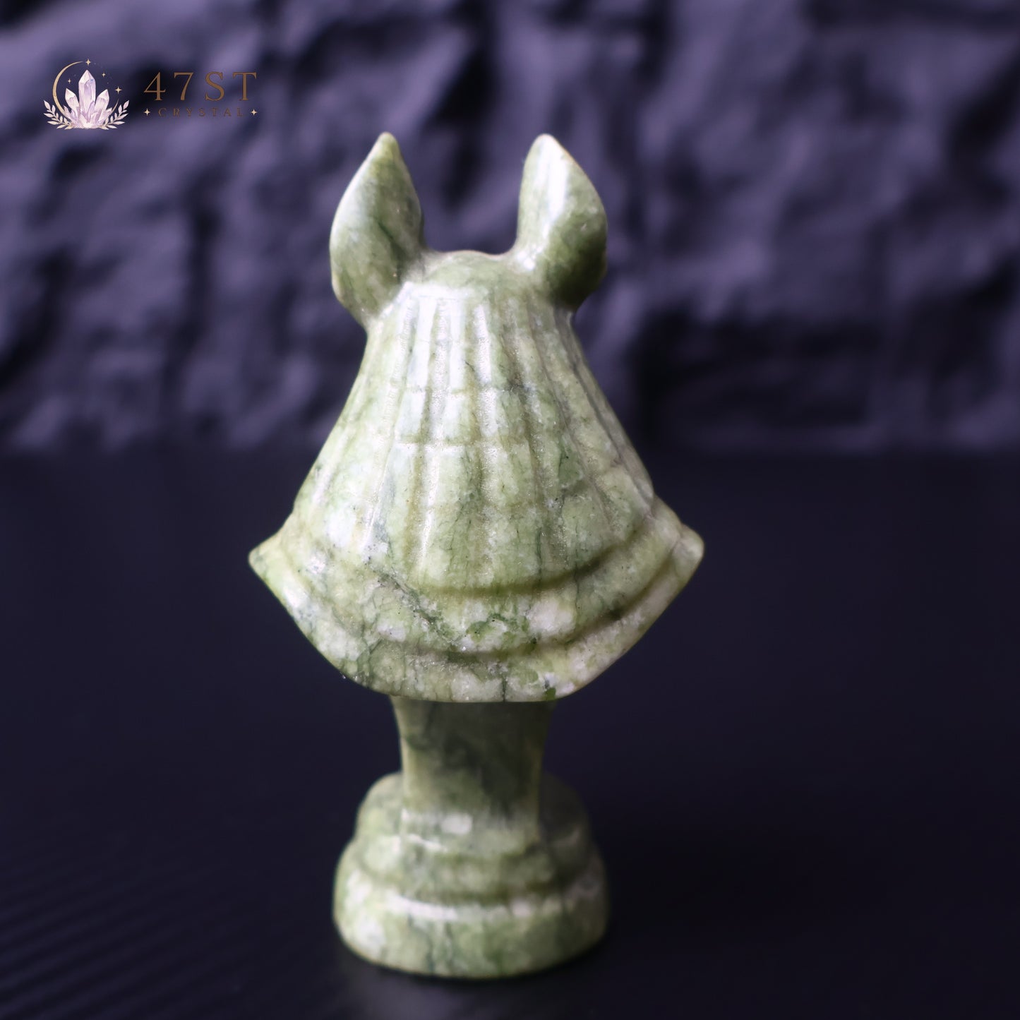 Serpentine Anubis Bust Carving