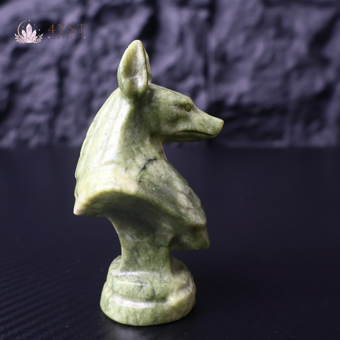Serpentine Anubis Bust Carving