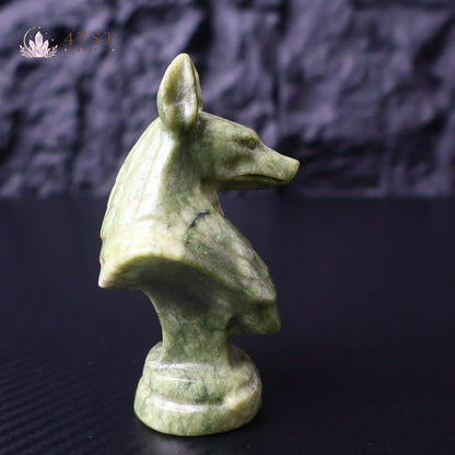 Serpentine Anubis Bust Carving