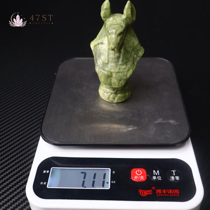Serpentine Anubis Bust Carving