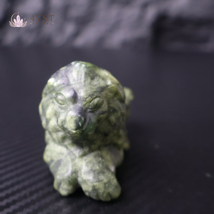 Serpentine Lion Carving