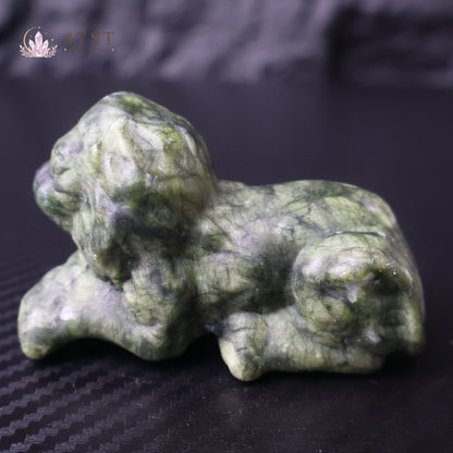 Serpentine Lion Carving