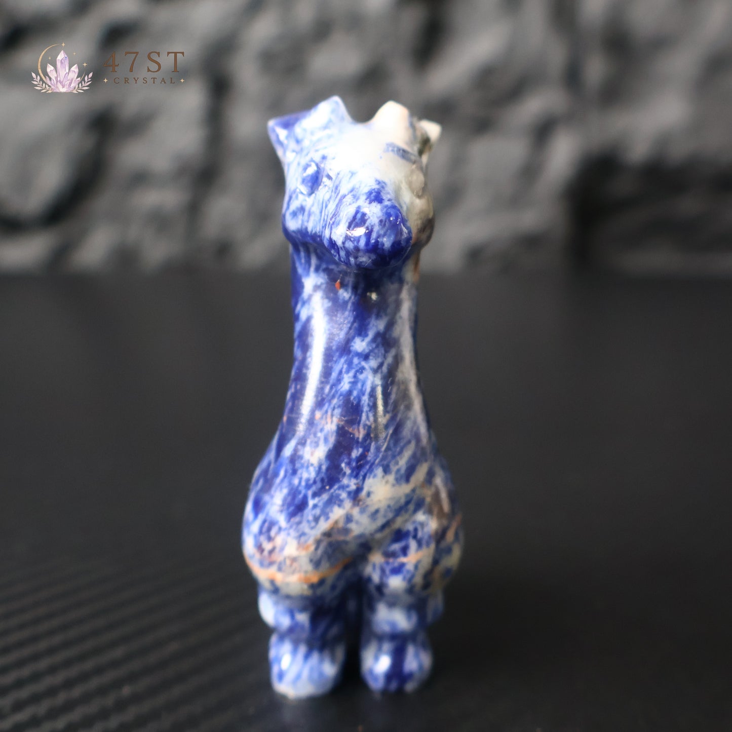 Sodalite Giraffe Carving