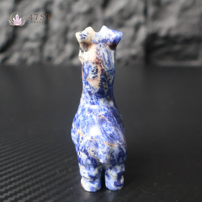 Sodalite Giraffe Carving
