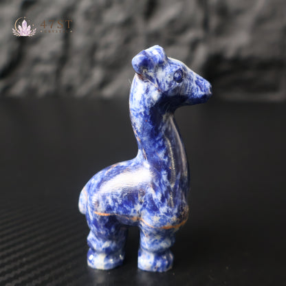 Sodalite Giraffe Carving