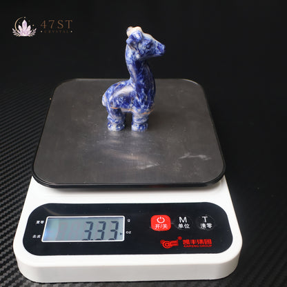 Sodalite Giraffe Carving