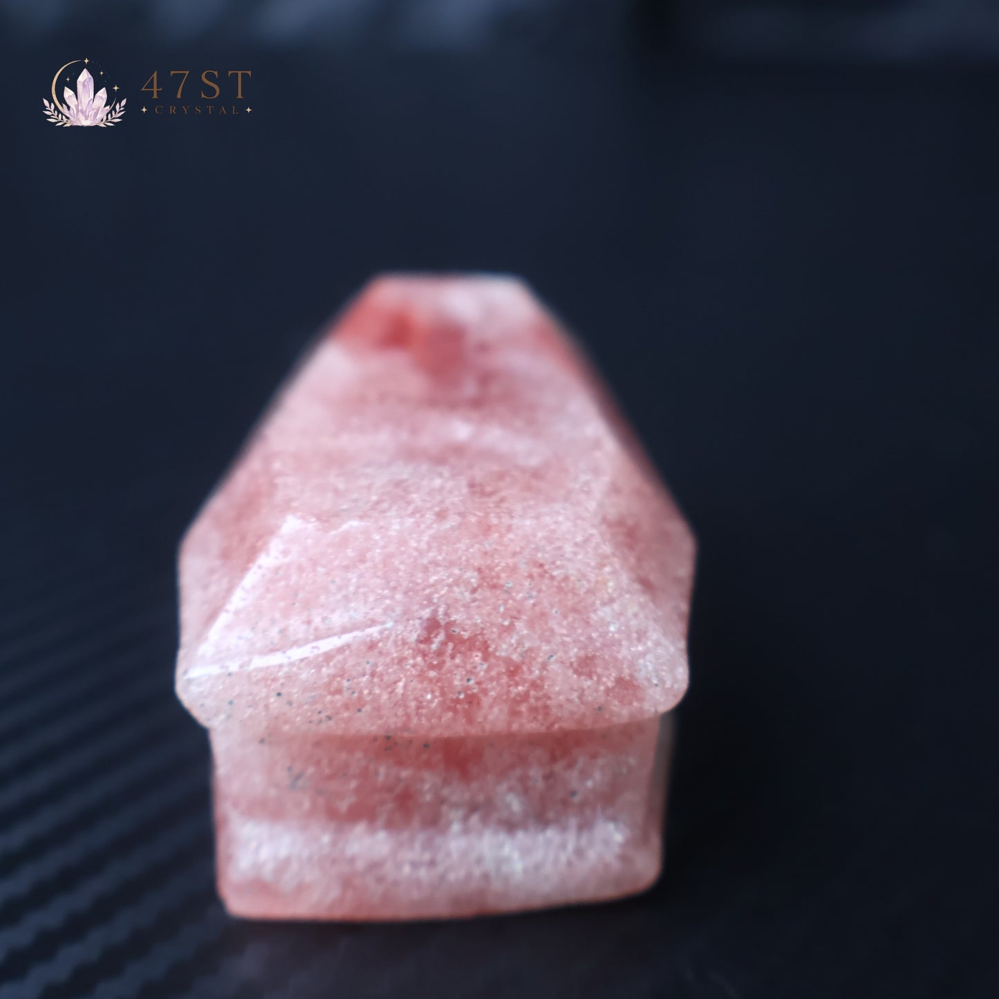 Strawberry Quartz Coffin Carving