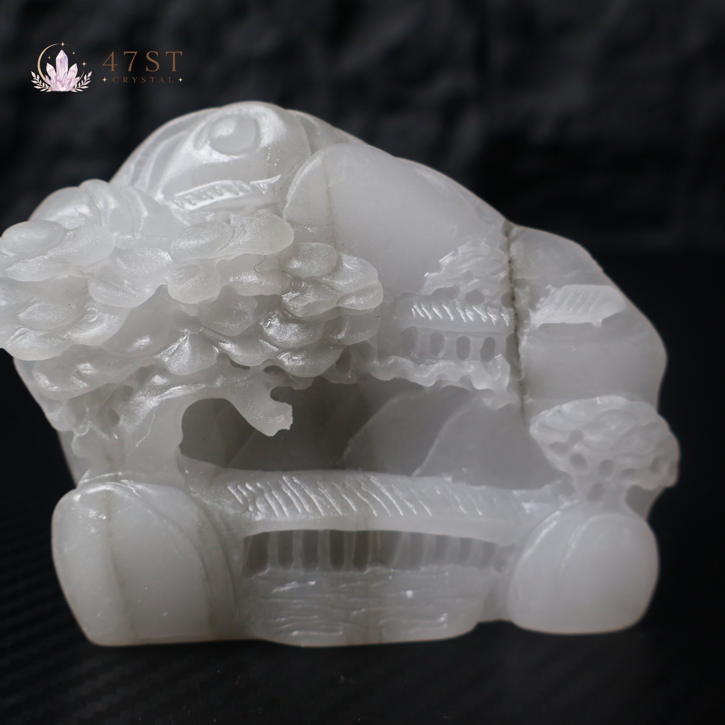 White Jasper Landscape Carving