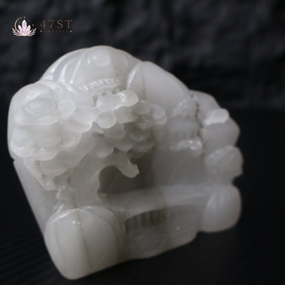 White Jasper Landscape Carving