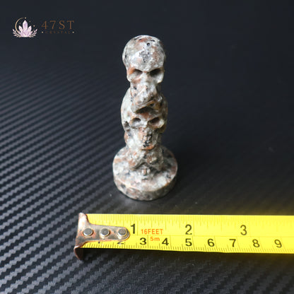Yooperlite Triple Skull Carving