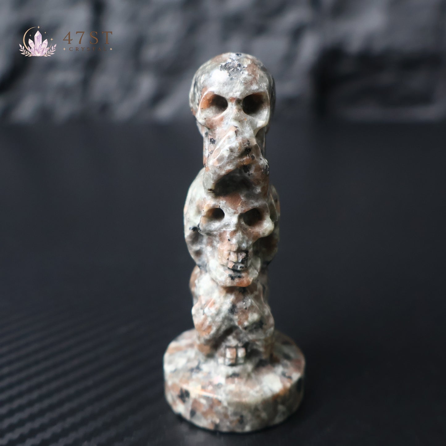 Yooperlite Triple Skull Carving