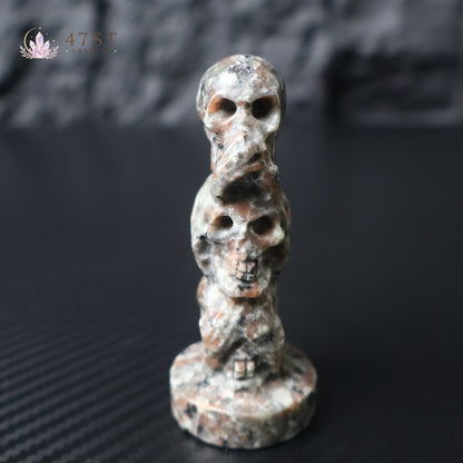 Yooperlite Triple Skull Carving