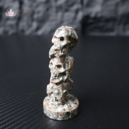 Yooperlite Triple Skull Carving