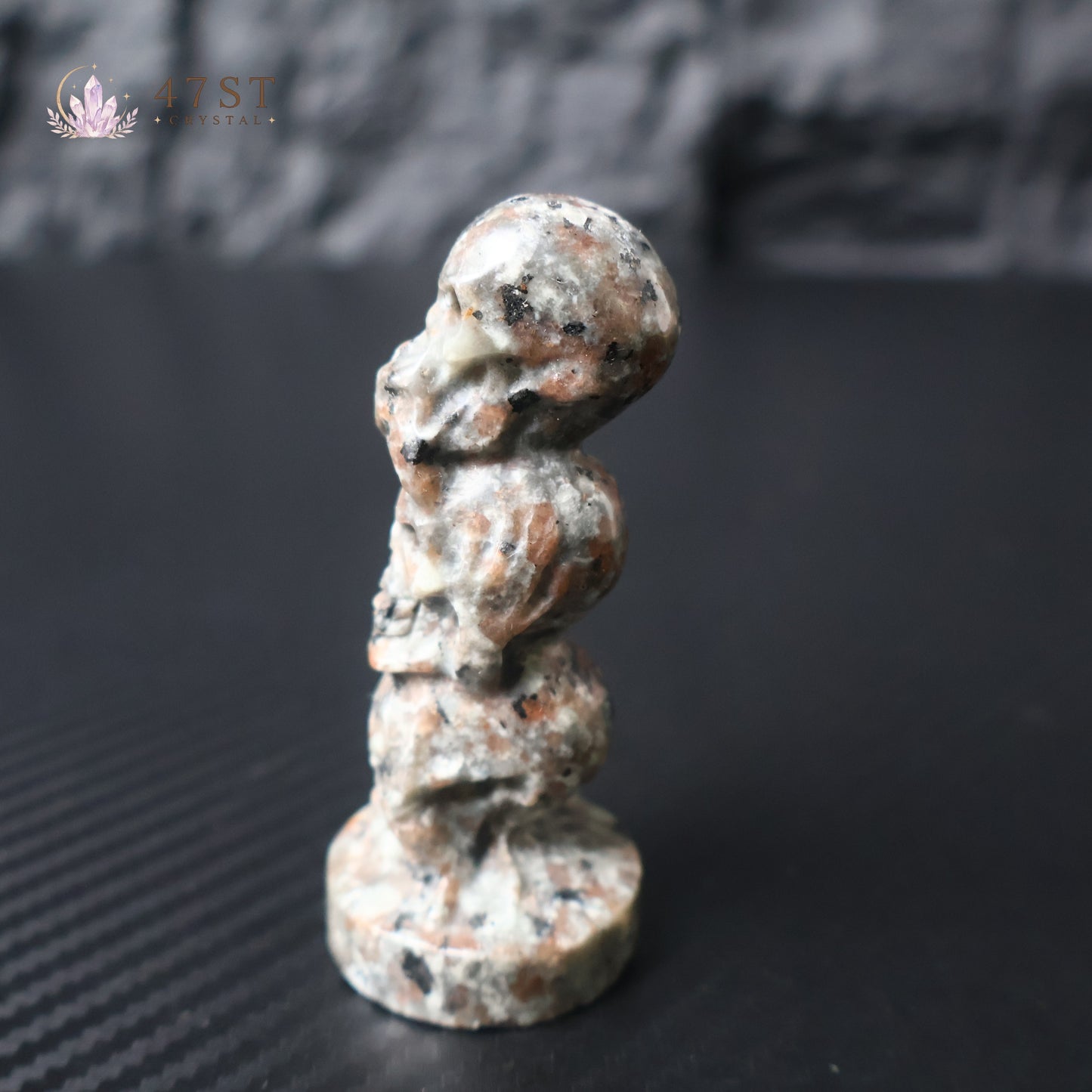 Yooperlite Triple Skull Carving