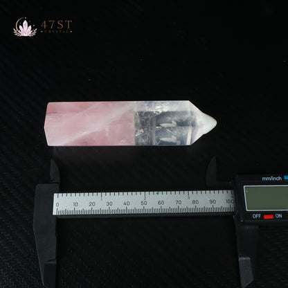 Clear Quartz And Rose Quartz Tower