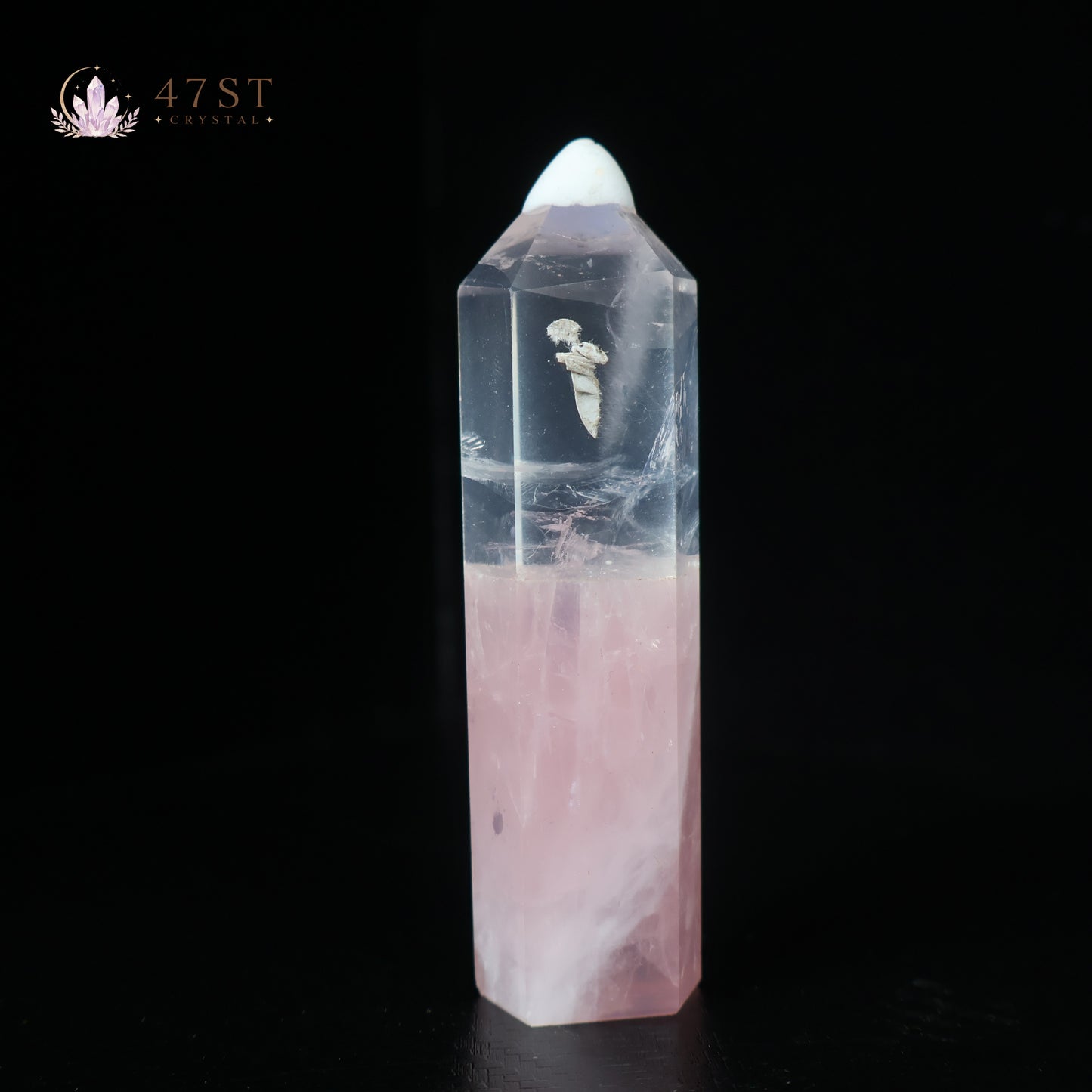 Clear Quartz And Rose Quartz Tower