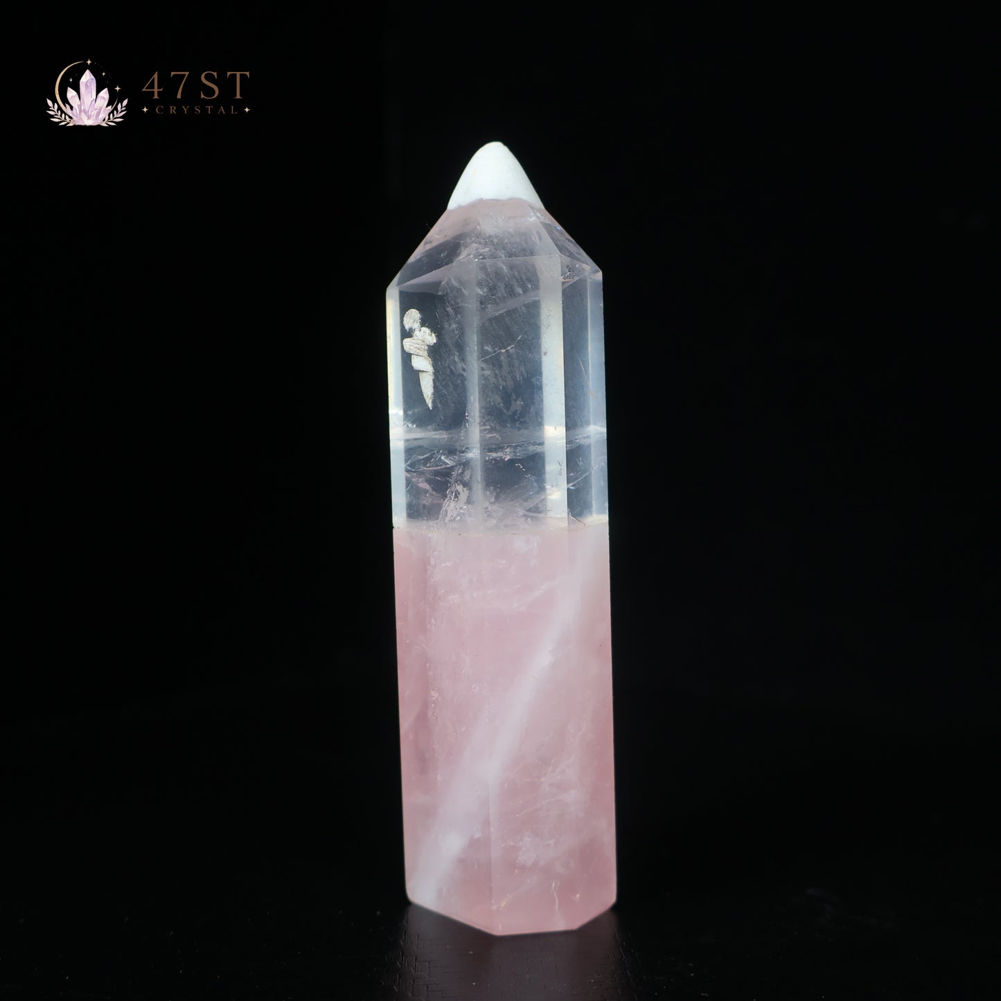 Clear Quartz And Rose Quartz Tower