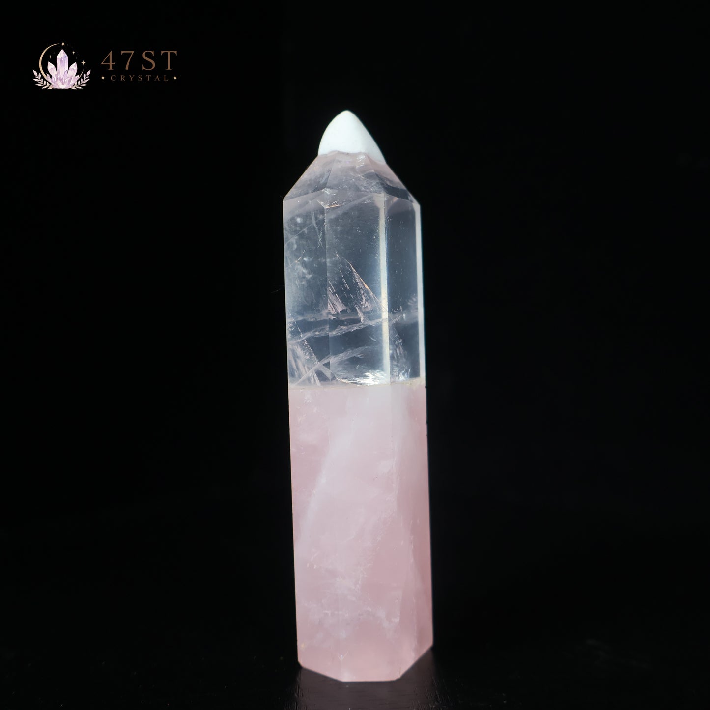 Clear Quartz And Rose Quartz Tower